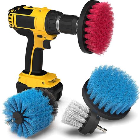 GLiving Drill Brush Attachment Set-Power Scrubber Brush Cleaning Kit ...