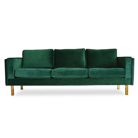 Lexington Mid-Century Modern Emerald Green Velvet Sofa | Zin Home