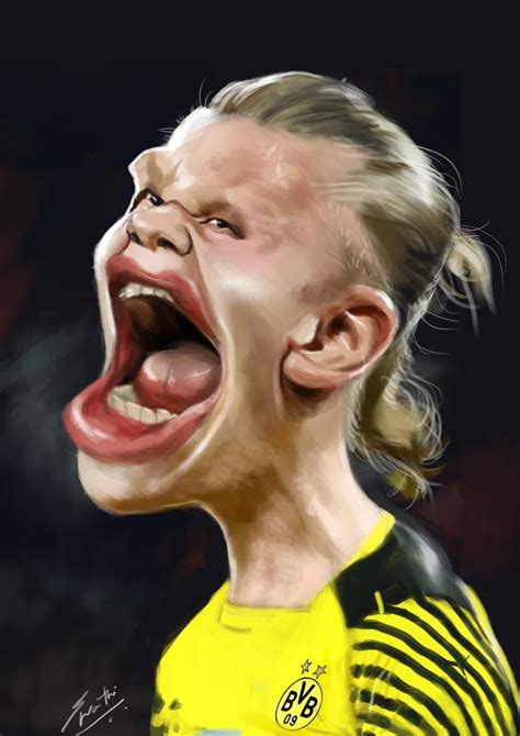 Erling Haaland | Karikatuur, Foto