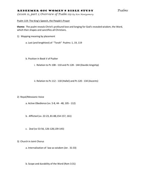 Introduction to the Psalm 119