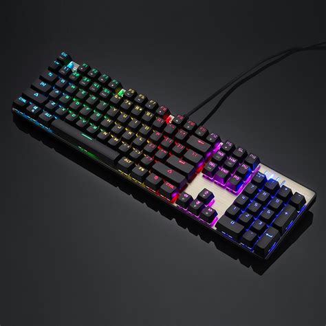 104 keys USB Wired Mechanical Gaming Keyboard Blue Switch Colorful LED ...