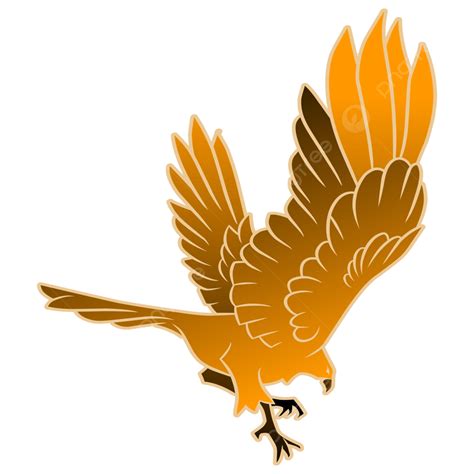 Golden Eagle Logo Flying Swooping Down Hunting Prey Hand Drawn ...