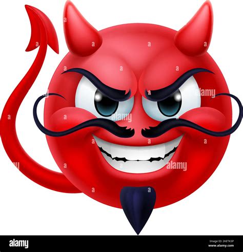 Devil Emoji Emoticon Man Face Cartoon Icon Mascot Stock Vector Image ...