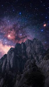 Mount Huangshan against starry sky with Milky Way, Anhui Province ...