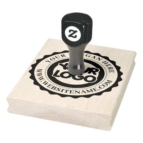 Custom Business Logo Large Rubber Stamp | Zazzle.com