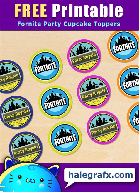 Free Printable Fortnite Party Cupcake Toppers