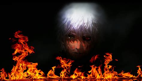 #923656 simple background, red eyes, fire, face, anime - Rare Gallery ...