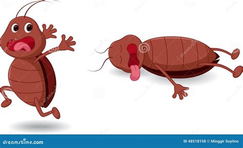 Cartoon Dead Cockroach Cartoon Vector | CartoonDealer.com #70069605