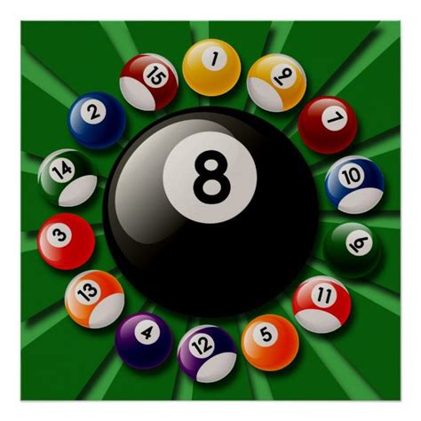 BILLIARDS BALLS POSTER | Zazzle | Billiards, Billiard balls, Pool balls