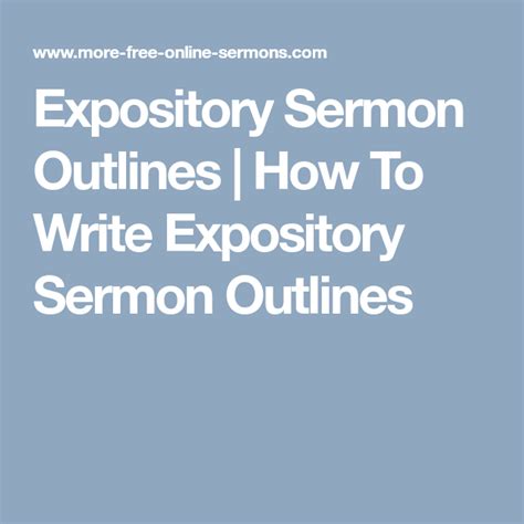 Expository Sermon Outlines | How To Write Expository Sermon Outlines in ...