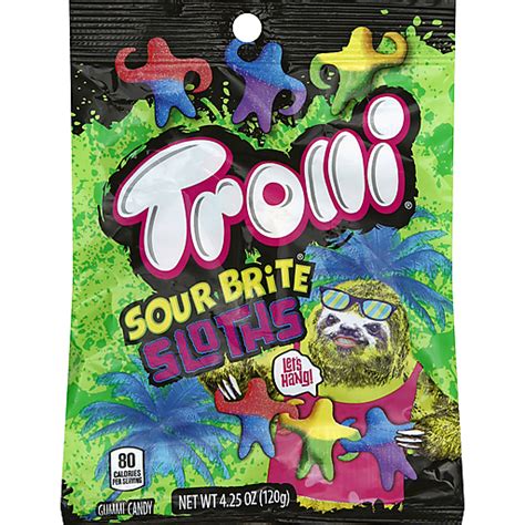 TROLLI SOUR BRITE SLOTHS Gummi Candy 4.25 oz. Bag | Grocery | Matherne ...