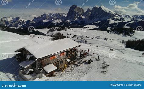 Alpe di Siusi ski resort editorial stock image. Image of white - 50296599