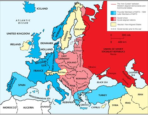 Cold War Europe Map - Blank Map