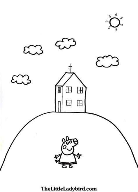 Peppa Pig House Coloring Pages | BubaKids.com