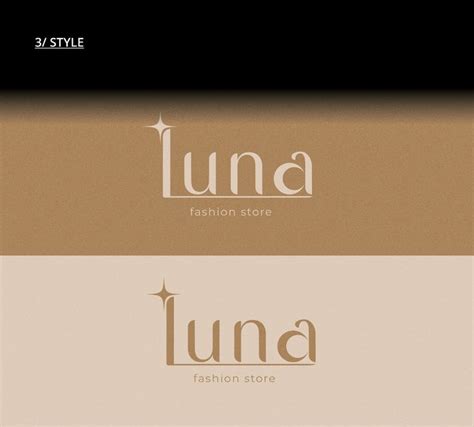 the logo for lunaa fashion store is shown in three different colors and ...