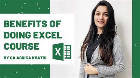 Benefits of doing Excel Course by CA Agrika Khatri - YouTube