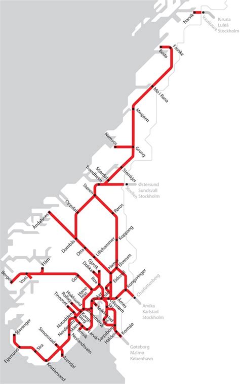 Norway train / rail maps