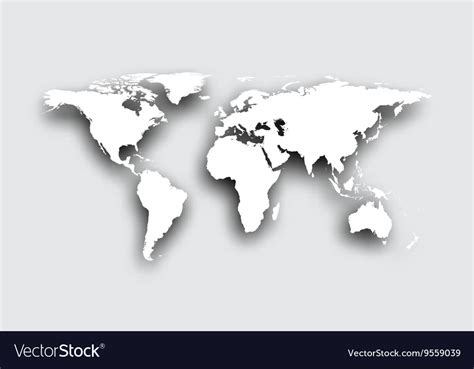 Gray 3d world map Royalty Free Vector Image - VectorStock