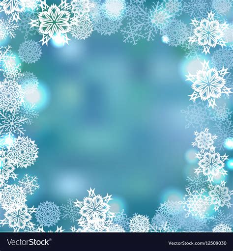 Snowflakes frame winter background Royalty Free Vector Image