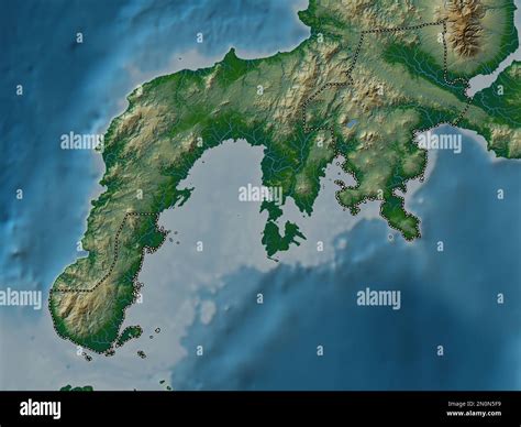 Zamboanga del Sur, province of Philippines. Colored elevation map with ...