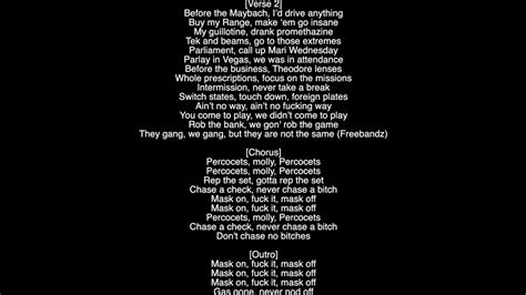 (Full Lyrics) Mask Off Future Produced By G Koop, Southside & Metro ...