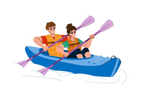 Couple Kayaking Vector Graphic by sevvectors · Creative Fabrica