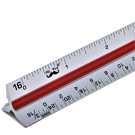 Buy Mr. PenArchitectural Scale Ruler, 12" Aluminum Architect Scale ...