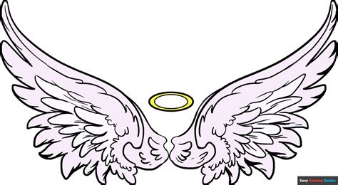 How to Draw Angel Wings: Easy Step-by-Step Angel Wings Drawing Tutorial ...