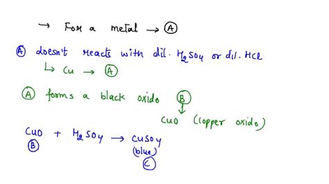 Metal A has no reaction with dilute hydrochloric acid and dilute ...