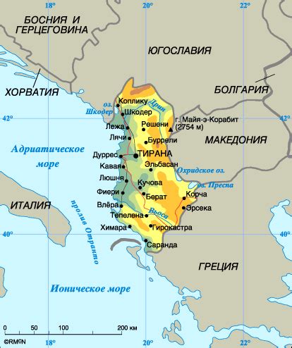 Map of Albania — Planetolog.com