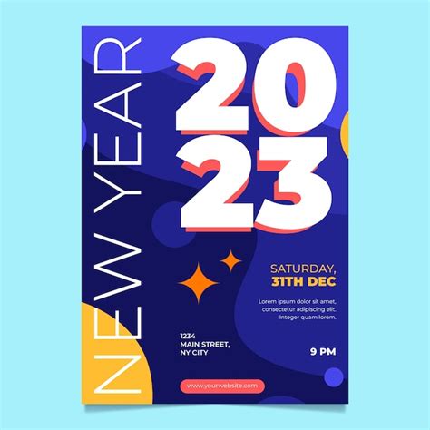 Free Vector | Flat new year 2023 vertical poster template