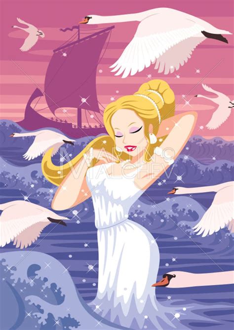 Aphrodite Vector Cartoon Clipart Illustration. Venus, Goddess, Woman ...