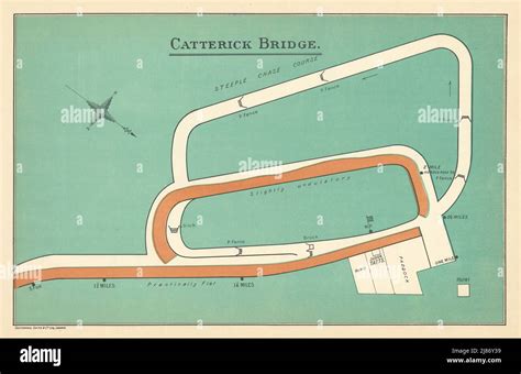 Catterick Bridge racecourse, Yorkshire. BAYLES 1903 old antique map ...