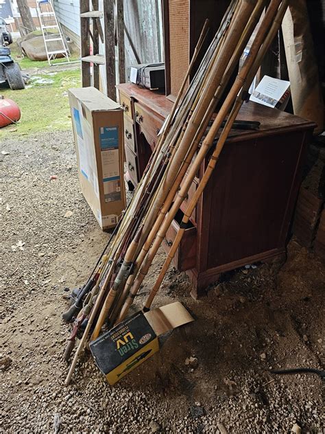 J&K Estate Sales & Auctions - Large Lot of Mixed Fishing Poles & Reels ...