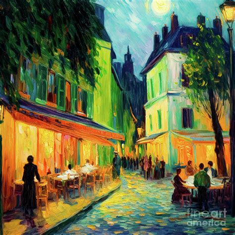 Paris Cafe Digital Art by Fine Art Attic - Fine Art America