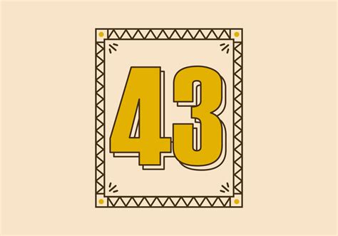 Vintage rectangle frame with number 43 on it 17220215 Vector Art at ...