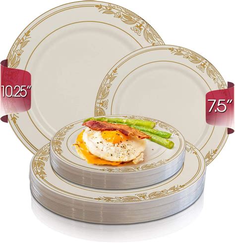 Amazon.com: Disposable Plastic Dinnerware Set for 120 Guests - Includes ...