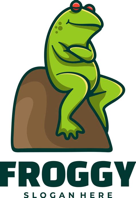 Simple frog logo vector free download