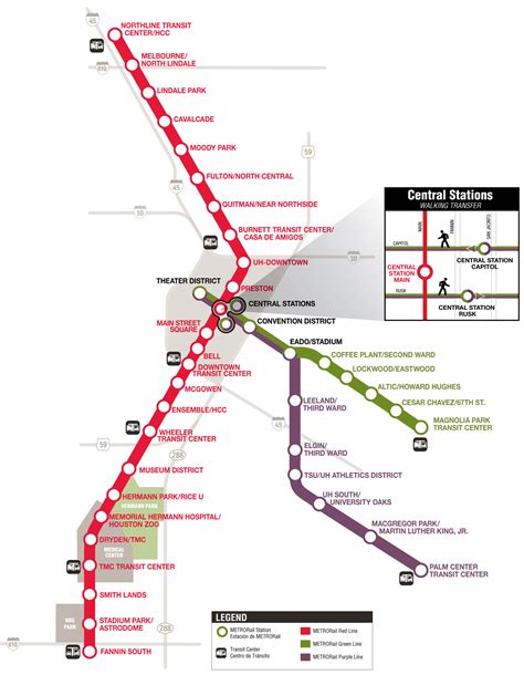 Houstons Light Rail Map Light Rail Houston Lights Transit Map | Images ...