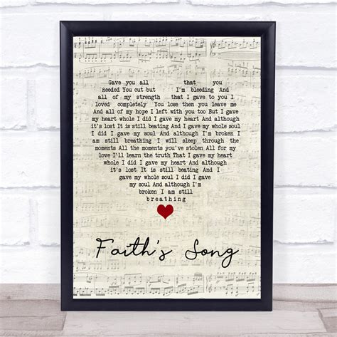 Amy Wadge Faith's Song Script Heart Song Lyric Print - SongLyricPrints ...