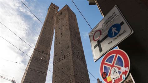 Garisenda Tower In Bologna, Leaning Steadily Since 12th Century, Faces ...