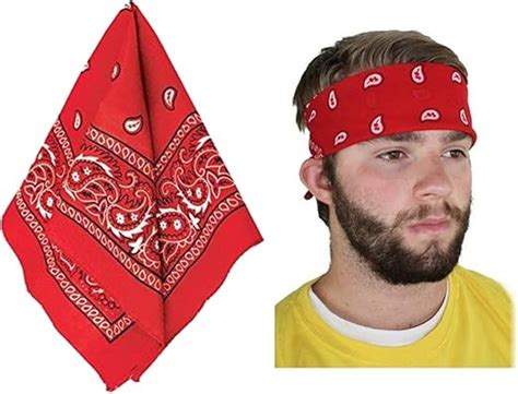 Red Bandana Bloods Biker-Gang Novelty Bandanas Fashion Head Hair Tie-up ...