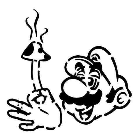 Mario stencil mushroom