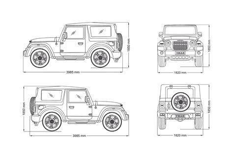 Mahindra Thar Dimensions