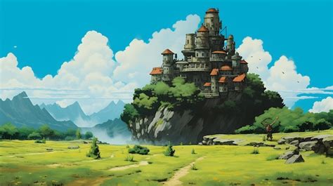 Premium AI Image | Anime Landscape in Studio Ghibli Style