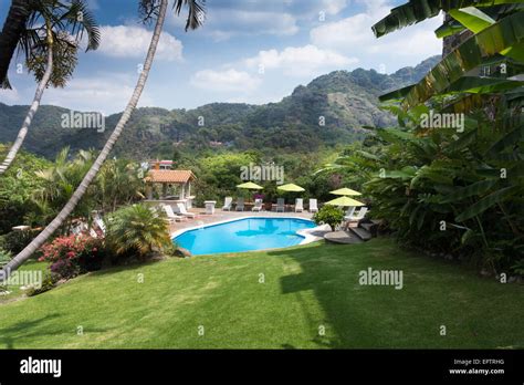 Swimming pool in a tourist resort, Mexico City, Mexico Stock Photo - Alamy