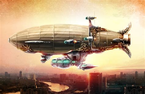 Steampunk Airship Wallpaper