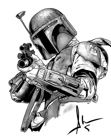 Boba Fett Helmet Sketch at PaintingValley.com | Explore collection of ...