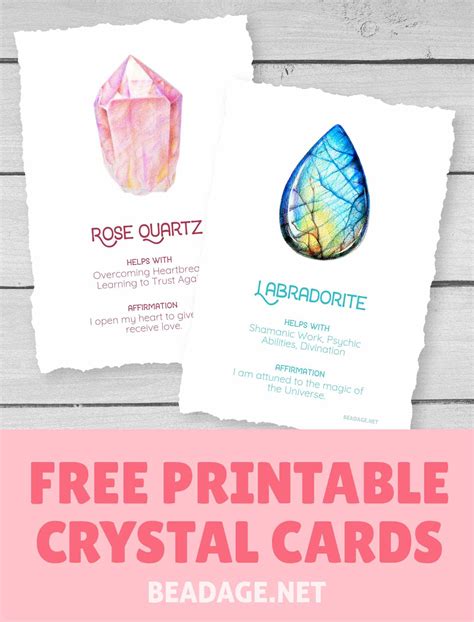 Free Printable Crystal Meaning Cards