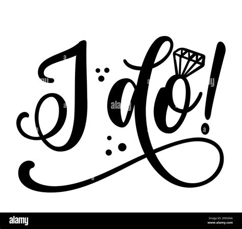 I do - Bautiful hand lettering calligraphy with diamond ring. Script ...